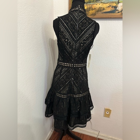 Anthropologie Hailee C Bella Black Lace Detail Midi Dress- Size XS NWT - Picture 4 of 9